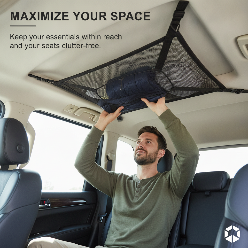 Car Ceiling Storage Net