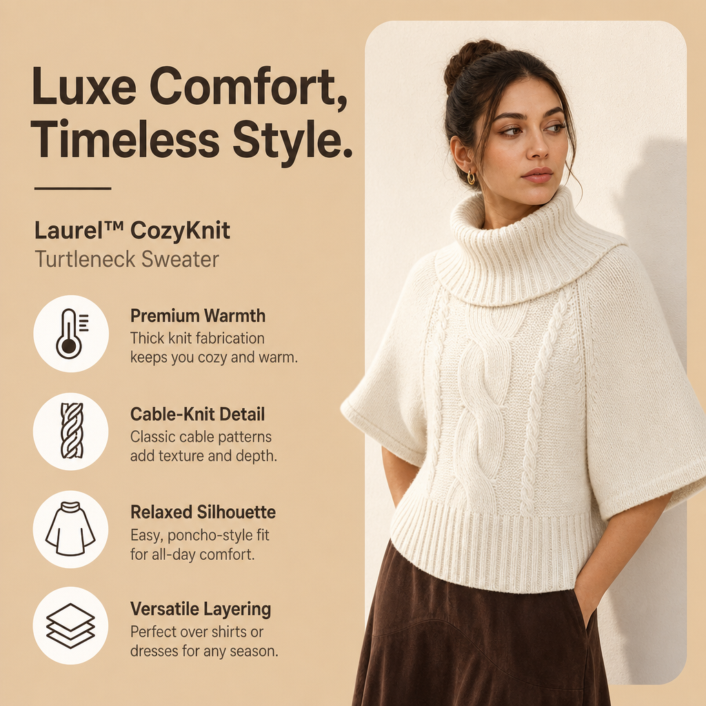 Laurel™ CozyKnit Turtleneck Sweater